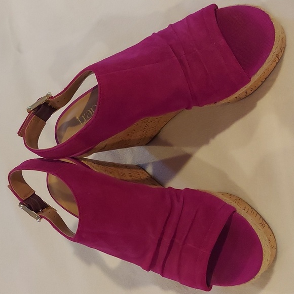 Franco Sarto Fuschia Cork Wedge - Picture 1 of 9